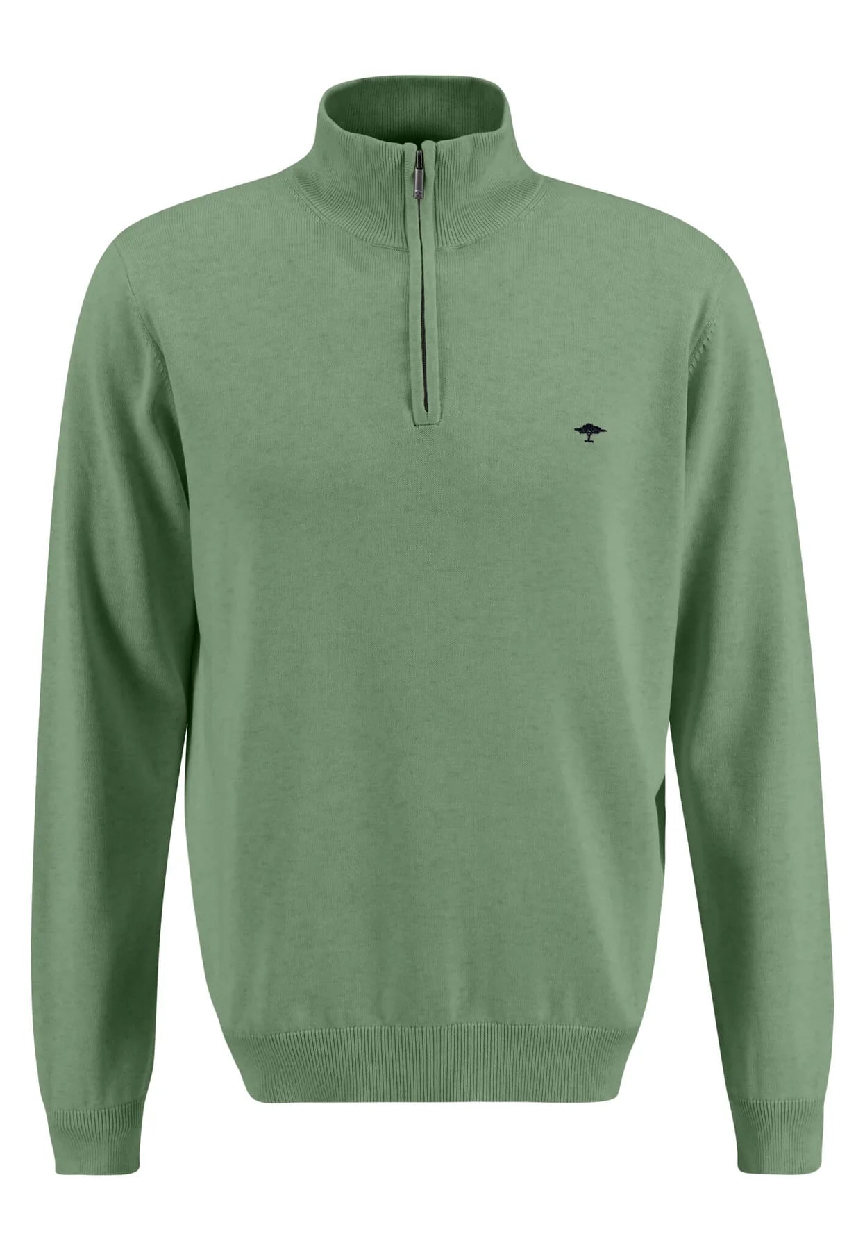 Fynch Hatton Troyer Zip Sweater -Spring Green