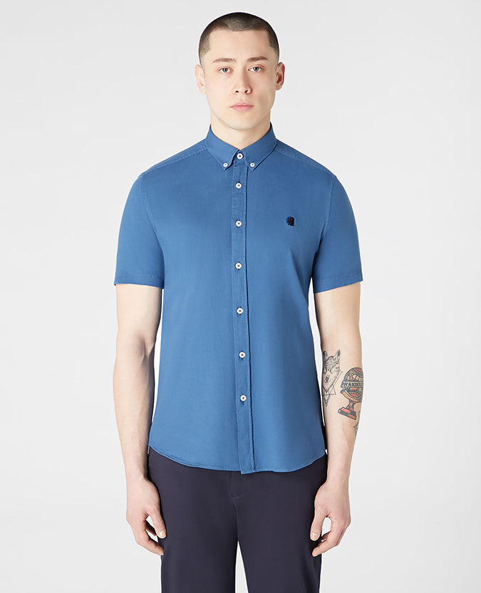 Remus Uomo Ashton Shirt Short Sleeve Blue