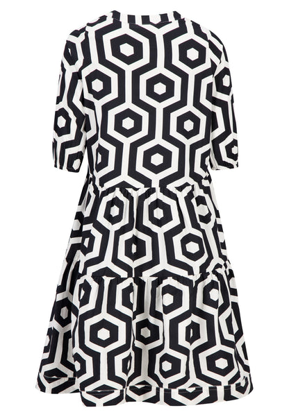 Fynch Hatton Black& White Volant Print Dress