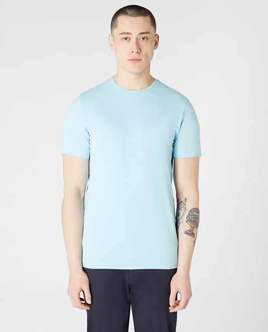 Remus Uomo  Cotton-Stretch T-Shirt - Sky Blue