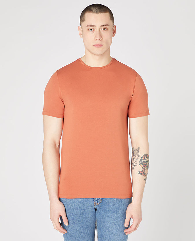 Remus Uomo Cotton-Stretch T-Shirt - Light Brick