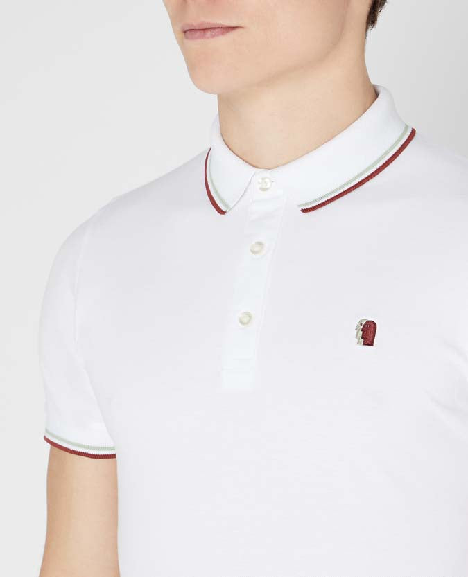 Remus Uomo Tapered Fit Cotton-Blend Polo Shirt - White