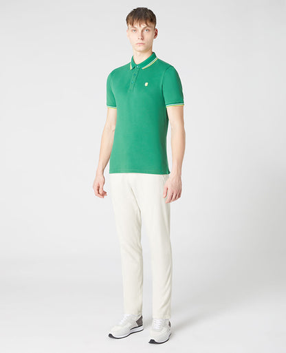 Remus Uomo Tapered Fit Cotton-Blend Polo Shirt - Green