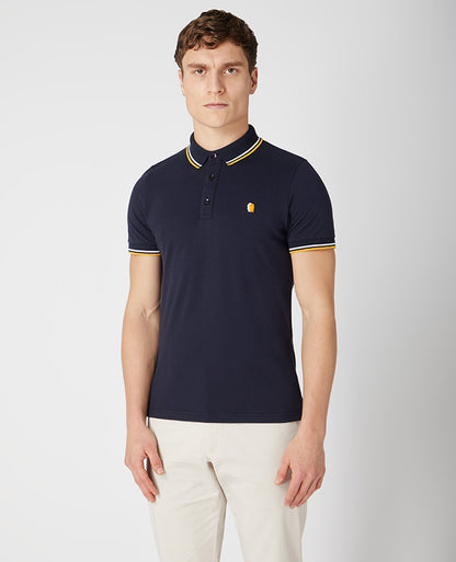 Remus Uomo Tapered Fit Cotton-Blend Polo Shirt - Navy