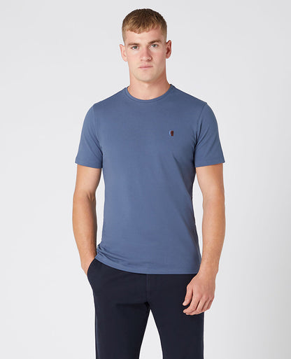 Remus Uomo Cotton-Stretch Pique T-Shirt - Blue