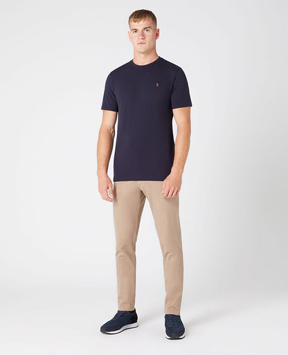 Remus Uomo Cotton-Stretch Pique T-Shirt - Navy