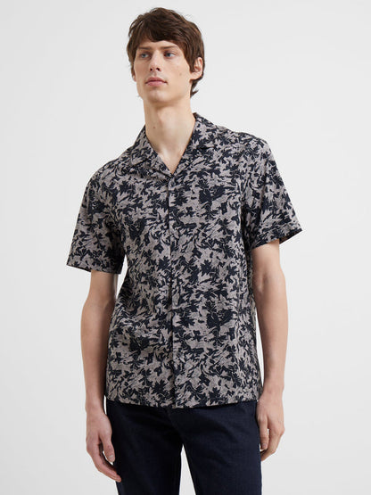 French Connection Fistral Cotton Shirt- Black Onyx