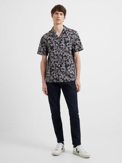 French Connection Fistral Cotton Shirt- Black Onyx