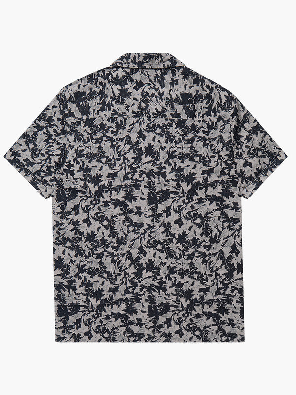 French Connection Fistral Cotton Shirt- Black Onyx