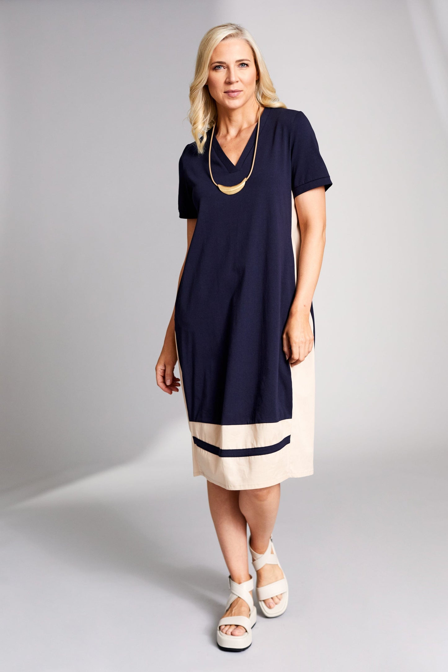 Peruzzi Contrast Jersey Dress